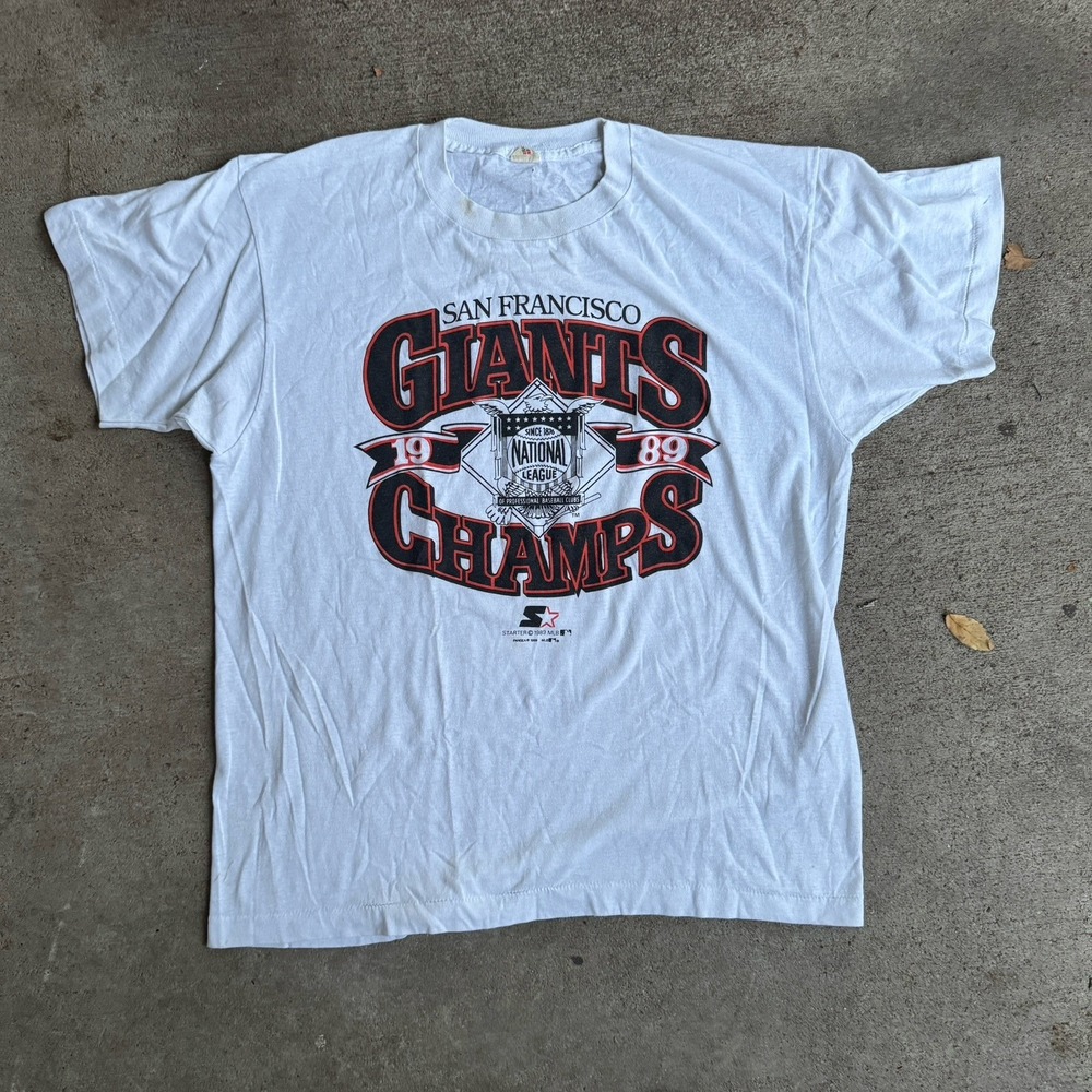 Vintage 80s San Francisco Giants NLCS Champs Tee Shirt Starter 1989 XL MLB